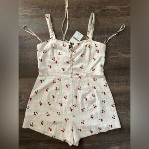 Forever 21 cherry romper